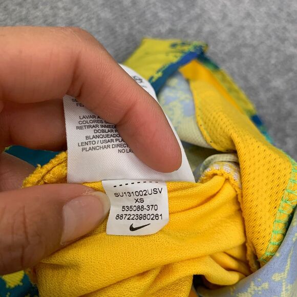 Nike Short Womens XS Extra Small Yellow Harbor Blue Running Dri Fit Livestrong - Picture 9 of 12